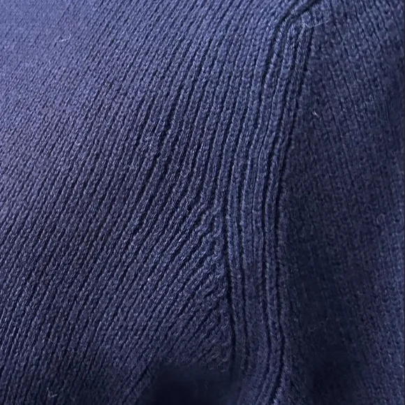 GAP Navy Ruffled Neck & Cuff Knit Sweater - Picture 3 of 5